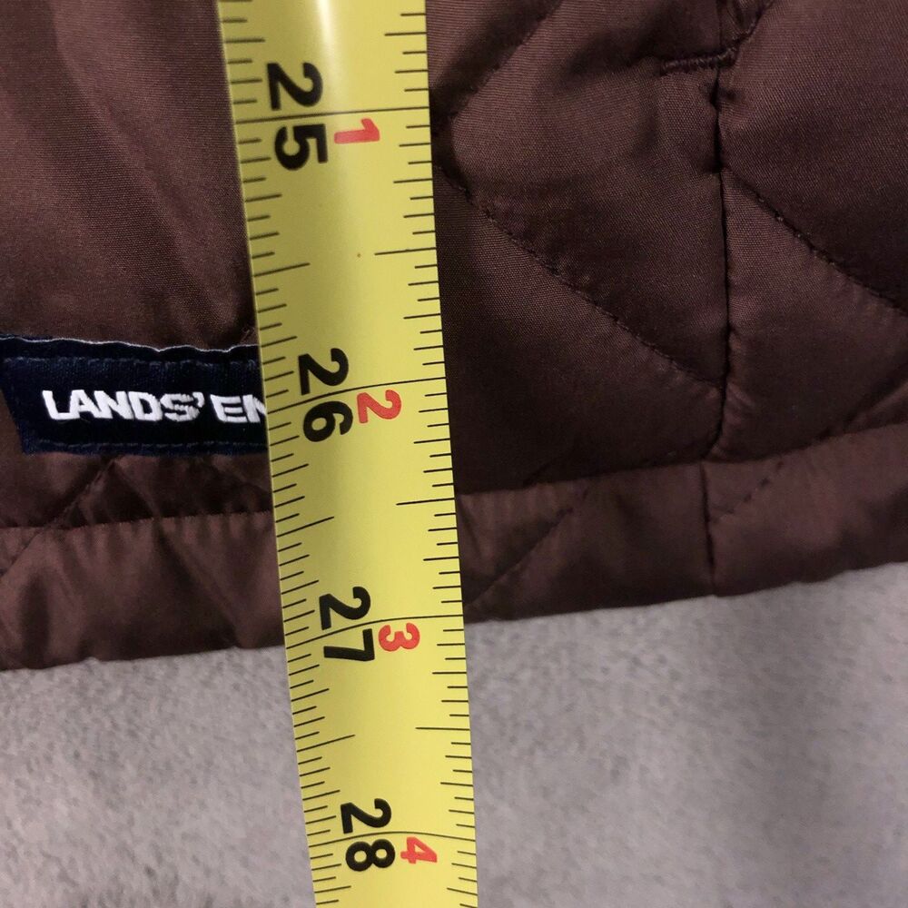 Lands End Quilted Vest Womens Size XL Brown Full Zip Pockets Outdoors NEW - Picture 4 of 7